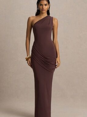 Club L London Elisa Asymmetrical Maxi Dress